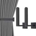 Groleca 2 Pack Metal Curtain Holdbacks Modern Curtain Tiebacks U Shaped Curtain Hooks for Wall Curtain Pull Backs Curtain Holders Curtain Tie Backs for Curtains (2, Matte Black)