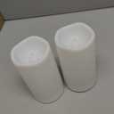 Outdoor Battery Operated Flameless Candles with Timer Large Plastic Resin Bright Flickering Electric LED Pillars Lantern Garden Wedding Christmas Decorations 4”(D)x8”(H) 2 PCS