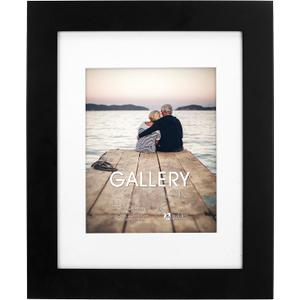 Malden International Designs Black Manhattan 8x10/11x14 Bevel Matted Photo Frame