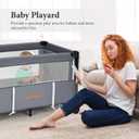 MTWML Portable Baby Bassinet,2 in1 Baby Playard and Bedside Crib with Wheel,1-Second Setup Foldable Playpen and Nursery Center with Travel Bag for Home or Travel Newborn to Toddler(Deep Grey)