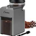 Burr Coffee Grinder Electric: Upgrated Coffee Bean Grinder Automatic with Adjustable 28 Settings - 12 Cups Anti-static Espresso Grinder for Home Use (Metallic Gray Button)