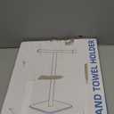 RUACQ T-Shape Hand Towel Holder Stand, 12inch Weighted Base Towel Rack, Countertop Towel Holder for Bathroom, 304 Stainless Steel, Heavy Duty (Brushed Nickel)