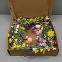 LLZLL Spring Wreath 22 inch Indoor Summer Wreaths Artificial Spring Wreaths for Front Door, Tulip Wreath with Daisy and Lavender for Home Holiday Decor (Multicolor-3)