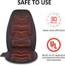 Snailax Vibration Back Massager with Heat, Massage Chair Pad with Neck Lumbar Memory Foam, 10 Vibration Motors,5 Modes, Gifts, No shiatsu