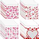 FOIMAS 400pcs Valentine's Day Cellophane Treat Bags Self Adhesive Heart Candy Cookie Gift Bags for Valentine's Day Party Supplies