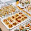 TeamFar Toaster Oven Pan Set of 2, Stainless Steel Toaster Oven Baking Tray Ovenware, 12.5x 9.5x1, Non Toxic & Healthy, Rust Free & Mirror Finish, Easy Clean & Dishwasher Safe