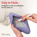 Travel Makeup Brush Holder & Pocket Mirror, Silicone Makeup Brush Organizer, Dirt-Resistant Easy to Clean Makeup Brush Bag with Anti-Fall Out Magnetic Closure (Lavender)