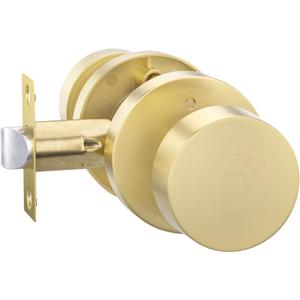goldenwarm Gold Door Knobs Interior, Heavy Duty Zinc-Alloy Privacy Brushed Gold Interior Door Knobs, Brushed Brass Indoor Doorknobs for Bedroom, Bathroom (1 Pack)