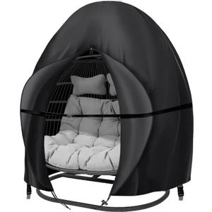 Patio Chair Cover, 91x80 Inches, Extra Large Double Egg Chair Cover for Outdoor Furniture, Heavy Duty Swing Hanging Egg Chair Cover Waterproof, Anti-UV, Dust-proof( Black )