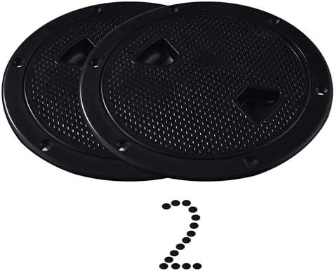 YOQVQOY 2 Pcs Boat Hatch, Marine Access Hatch for Marine Boat Yacht Kayak, Round Non Slip Boat Storage Hatch Lids, Inspection Hatch Deck Plate Hatch with Detachable Cover