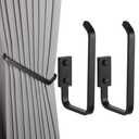 Groleca Set of 2 Modern Decorative Curtain Tiebacks and Holdbacks, Wall Mounted Aluminum Alloy Drapery Tiebacks Holder for Bedroom, Living Room, Kitchen Includes Screws (2, Black)