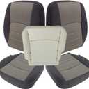 NLQR Front Both Sides Bottom & Back Replacement Seat Covers & Driver Bottom Foam Cushion Compatible with Dodge Ram 1500 2500 3500 4500 5500 2009 2010 2011 2012