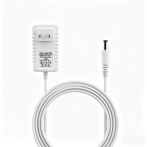 White 12V 2A Power Supply, AC/DC Adapter 100-240V 50/60Hz, 5.5mm x 2.5mm / 2.1mm Barrel Plug Center Positive, Charger Cable Cord 10 ft