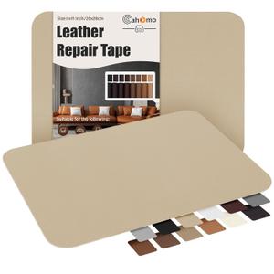Cahomo Self-Adhesive Leather Repair Patches Tape for Couches - 8x11 inch, Vinyl & Leather Repair Kit for Furniture, Car Seats, Handbags, Jackets - Beige