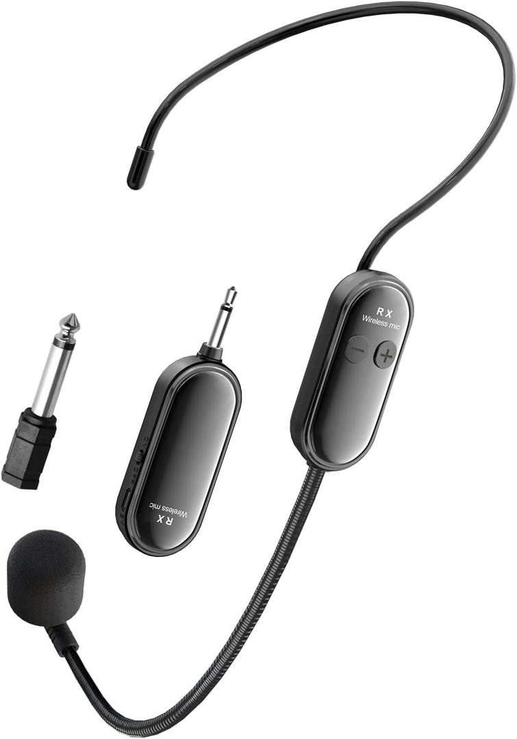Wireless Microphone Headset, 2.4G Head Microphones System, USB-C Charging, 100ft Range, Mic for Speakers Voice Amplifier PA System Teaching Fitness Instructor Tour Guide
