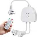 Christmas Light Controller with Remote, Multiple Lighting Effects, Timer, Dusk to Dawn Sensor Control, for Indoor Outdoor Holiday Xmas Lights, Waterproof(2 Channel/14 Functions,White)