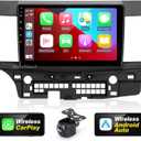 for Android Compatible with Wirelessly Carplay Android Auto,Car Radio Stereo Bluetooth Navigation GPS WiFi FM/AM 8 core 4GB+64GB 1280X720 Touchscreen Backup Camera for Lancer 2008-2017