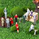50 Pcs Mini People Figurines 1: 30 Scale Tiny People Model Miniature Sitting and Standing Little Plastic Figurines for Miniature Scenes