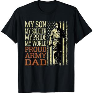 My Son is A Soldier Hero Proud Army Dad US Military Father T-Shirt XXL