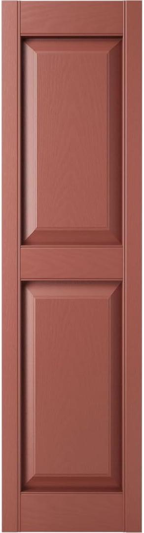 Ekena Millwork Lifetime Vinyl LP2S12X05900RD Standard Two Equal Panel Vinyls, Raised Panel Vinyl Shutters, w/Installation Shutter-Lok's & Matching Screws (Per Pair), 12"W x 59"H, Burgundy Red