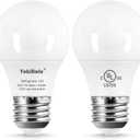 YukiHalu LED Refrigerator Light Bulb 60W Equivalent A15 Appliance Fridge Bulbs, Waterproof 600 Lumen 7W 120V Daylight 5000K E26 Medium Base, Small Size Bulb for Damp Location, Not-Dim, 4-Pack