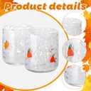 2 Pcs Fall Icon Juice Glass Cups 14 oz Fall Pumpkins Maple Leaves Icon Glasses Drinking Cocktails Whiskey Stemless Glass for Drinkware Home Thanksgiving Autumn Decoration Harvest Party Gift