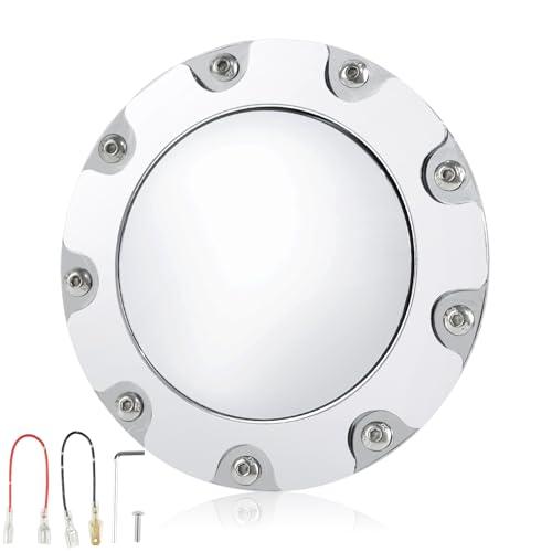 QYMOPAY Aluminum Horn Button for 9-bolt Steering Wheels, High Polish Finish 9-Bolt Steering Wheel Horn Button, for Most 9-Hole Steering Wheel Flat Horn Buttons on the Market