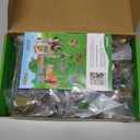 DuDuMo Horse Stable Playset, Horse Gifts for Girls and Boys with 3 Horses and 2 Riders, Horse Toys Set Farm Animals Toys for Kids 3 4 5 6 7 8+ (New Model), Green