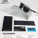 Carbon Fiber Polarized Sunglasses for Men Trendy Driving Sunglasses Shady Sun Glasses with UV Protection (Gunmetal Frame/Black Lens)