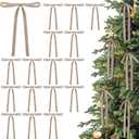 24 Pcs Velvet Bows Christmas Tree Ornaments Vintage Double Faced Velvet Ribbon Bows for Tree Garland Wreath Indoor Outdoor Xmas(5 x 7 Inch, Width of 3/8",Camel)
