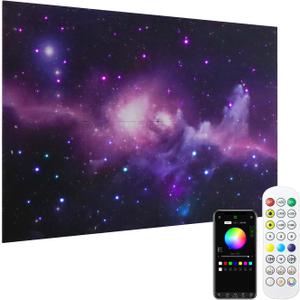 8 Pack Sound Proof Foam Panels for Walls, 48" X32" Art Acoustic Panels Soundproof Wall Panel with Fiber Optic Starlight, Decorative Acoustic Wall Panel for Home Office Gaming Kids Room Starry Night