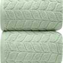 Alusa Home Ultra Soft & Stylish 700 GSM Luxury Bath Sheets | Pack of 2 | Extra Large 35x70 Inches | 100% ZeroTwist, LongStaple Cotton | Remarkably Absorbent (Eucalyptus Green)