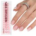 CANVALITE Soft Gel French Tip Nails, 192 Pcs Short Press-on Nails for Women, Flexible Pre-Painted White French Tip Gel Nails, No File Need DIY Manicure Gifts for Women, Glue Not Included