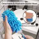 Microfiber Duster for Cleaning,6 Pcs Hand Washable Dusters with 11" to 29.5" Reachable Pole,Small Dusters for Cleaning Office Car Computer Furniture Sofa Ceiling Fan (Orange)