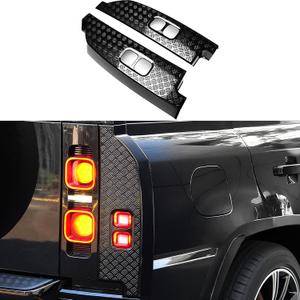 Tail Light Guards for Land Rover Defender 2020-2025 | Gloss Black ABS Lens Protection Covers | Anti-Scratch & UV Resistant | Easy Snap-On Installation for Defender 90 110 130 (Tail Light Cover)