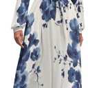 TAIZIYEAH Floral Print Long Dress for Women Summer Top (Large)