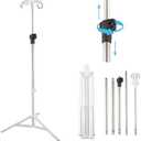 IV Poles,46-86 Inch IV Stand Floor with 4 IV Bag Holder Stand Portable Telescopic Stabilizing Tripod Stainless Steels Pipe Extension Pole Lightweight Strudy and Durable (46-86INCH)
