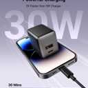 wegear USB C Fast Charging Charger, 30W Dual-Port GaN Nano Charger with Foldable Plug for iPhone 16/15 Series, iPad, Galaxy S24 Ultra and More Series, (Black, 1 Pack)