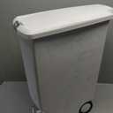 simplehuman 40 Liter / 10.6 Gallon Slim Kitchen Step Trash Can With Secure Slide Lock, White Plastic
