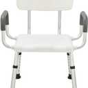 Urby Plus Size Extra Wide Shower Chair for Elderly and Disabled with Arms and Back, Silla para Bao Adulto Mayor, Ideal for Seniors, Big & Tall Person. 150kg Weight Capacity.