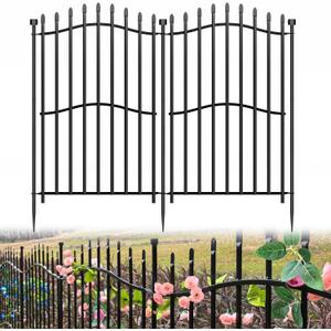10 Panels Tall No Dig Garden Fence - 40in H x 22.5ft L, Reinforced Square Tube Rustproof Animal Barrier, Decorative Metal Fencing for Yard & Outdoor Dog Pet Play Areas