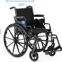 Medline 16 Height Adjustable K3 Wheelchair with Swing-Back Desk-Length Arms & Swing-Away Footrests, 300 lbs. Capacity, Transport Aid, Adults & Seniors
