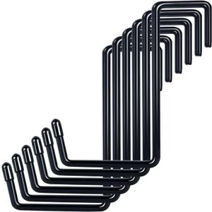 Vinyl Coated Heavy Duty Garage Storage Hanging Hooks (6 Pack) - Rafter Hanger Hooks for Bicycles, Ladders, Fence, Pool Cover, Sport Equipment & More