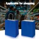 Toovip 50 Pack 8x4.75x10 Inch Medium Royal Blue Kraft Paper Bags with Handles Bulk, Gift Wrap Bags for Favor Grocery Retail Party Birthday Shopping Business Goody Craft Merchandise Take Out sacks
