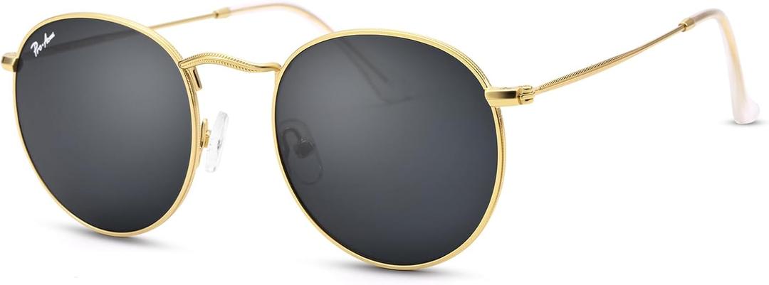Pro Acme Round Sunglasses Glass Lens Metal Frame Retro Circle Sun Glasses for Women Men