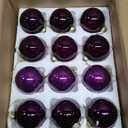 Liliful 24 Pcs Purple Glass Christmas Ball Ornaments Christmas Tree Decoration Hanging Balls Neutral Vintage Mercury Ornaments for Xmas Festival Home Wedding Holiday Farmhouse Party Decor, 2.36 Inch