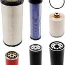 Air, Fuel, Oil & Hydraulic Filter Kit (6 Pack) Compatible with Mahindra 4540 4550 TractorsReplaces OEM# 006000455F1, 006000456F1, E006018618D1, 001081778R93, 006017310B1, 000013427P04