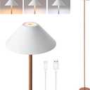 Rechargeable Floor Lamp for Indoor/Outdoor, Cordless Tall Standing Lamp with 3 Color Temps & Dimmable, IP43 Waterproof, Adjustable Height 16-59 Inch, LED Floor Lamp for Living Room, Patio(Wood Grain)