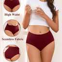 Women's Seamless Underwear High Waisted Tummy Control No Show Panties Full Coverage Stretch Briefs 4 Pack, XL
