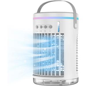 Portable Air Conditioners,4-in-1 Portable Fan1400ml Mini Air Conditioner Air Cooler Fan with 3 Speeds & 1-4H Timer, Cooling Fans That Blow Cold Air for Bedroom Room Office Desk